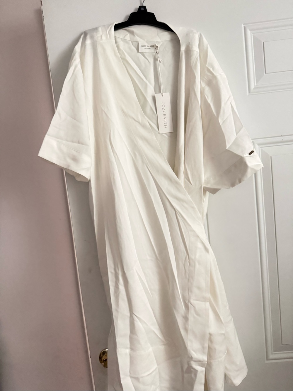 Cozy Earth White Wrap Dress